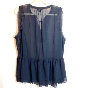 Lane Bryant - Sheer Lace Peplum Top